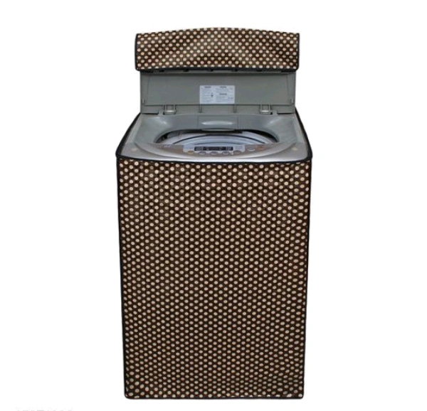 DREAM CURE Portable Washing Machine Brown Color Printed   PVC Cover,Top Load Waher Dryer Cover Water Proof ,  Full Automatic /Wheel Washing Machine Cover For 6 Kg Cover -  Brown